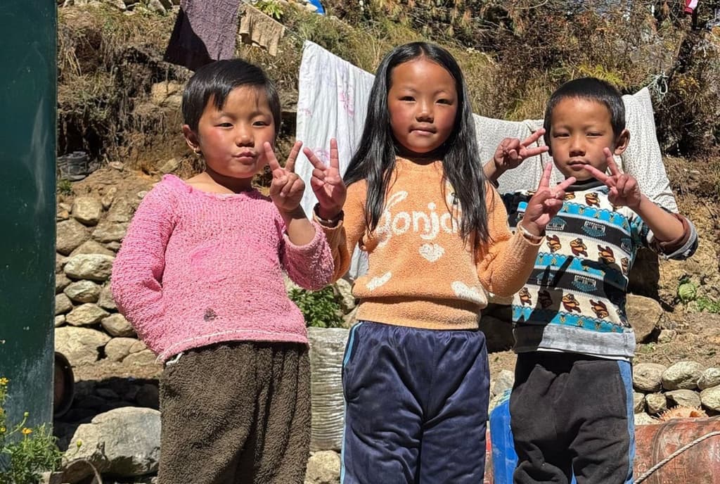 Sherpa kids in Everest Base Camp Trek