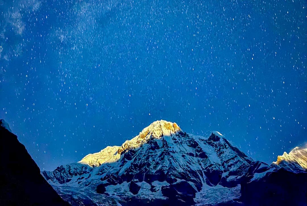 Night View Of Annapurna Base Camp