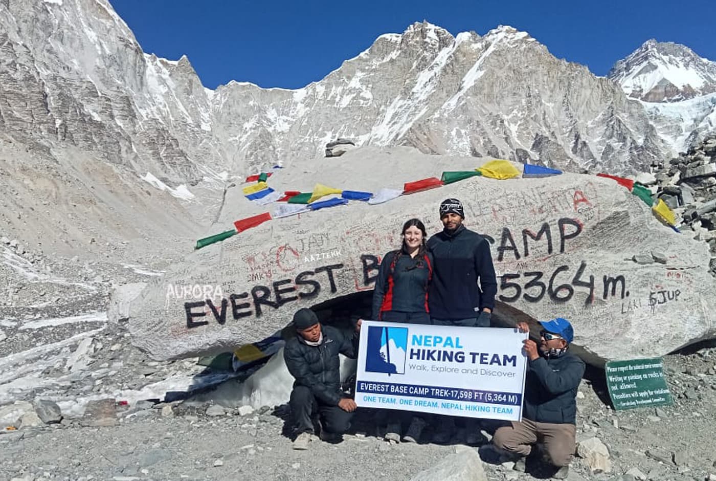 Trekkers At Everest Base Camp