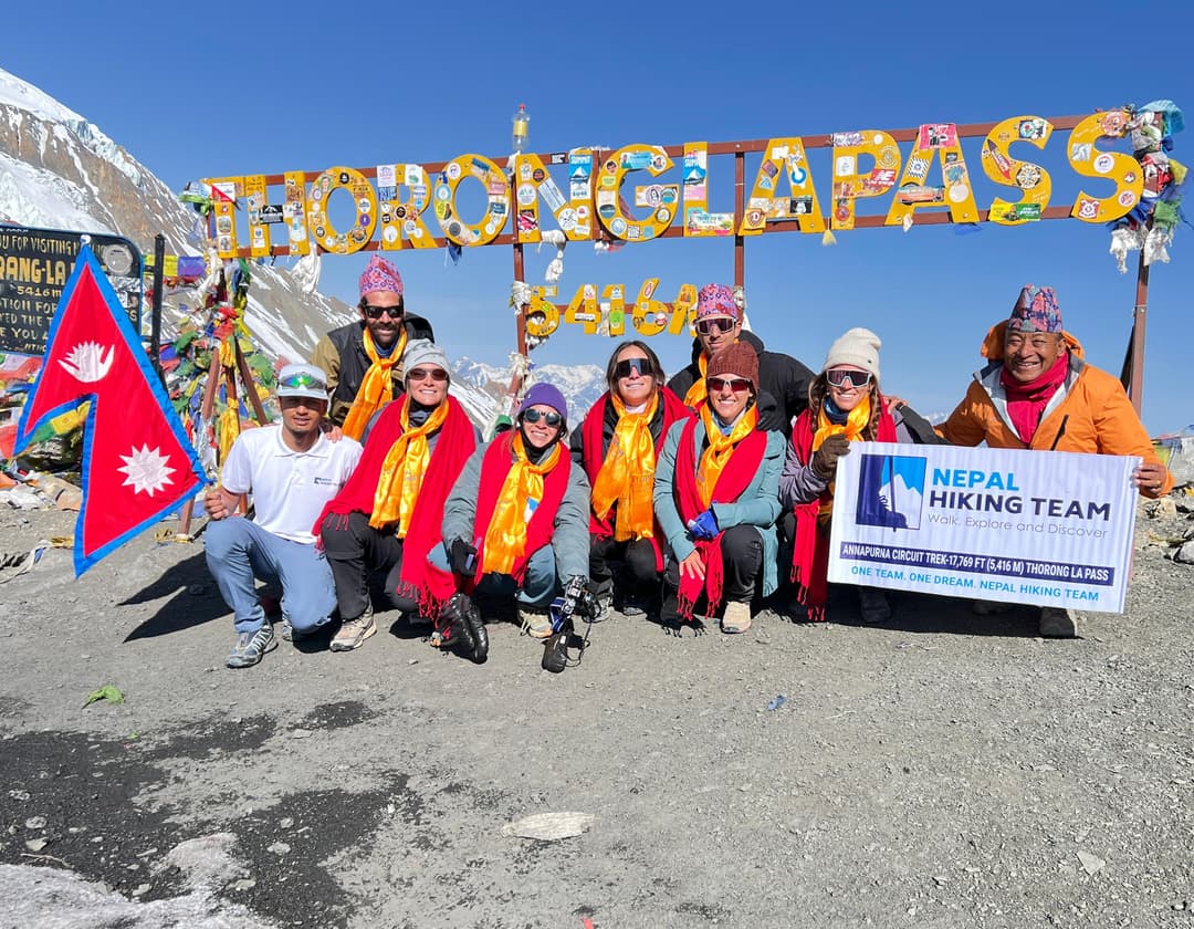 Annapurna Circuit Trek Map with distance