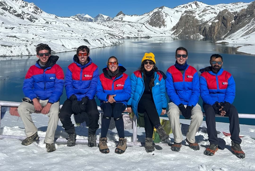 Trekkers at Tilicho Lake
