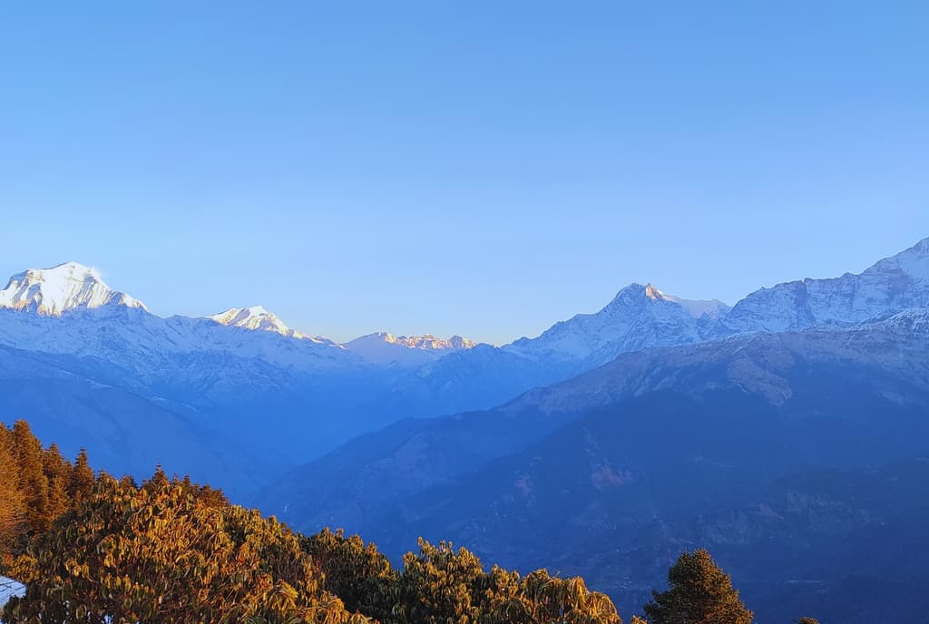 Beautiful views of mountains from ghorepani