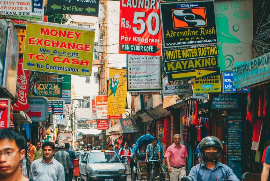Thamel (location near by Hotel in Kathmandu) during pre EBC trek
