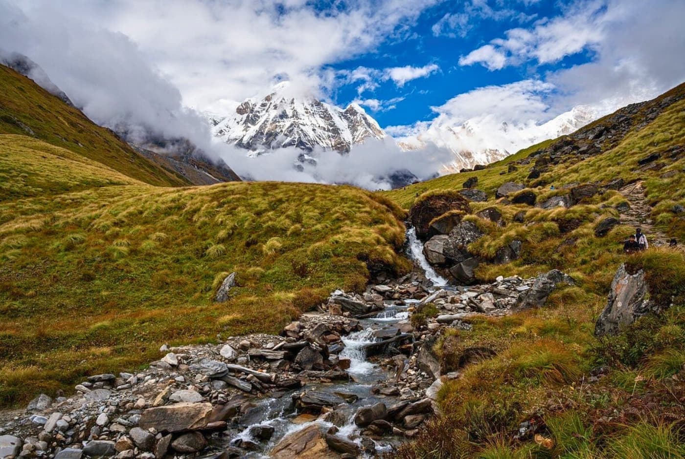 Clean and fresh water from annapurna glacier  Annapurna base camp