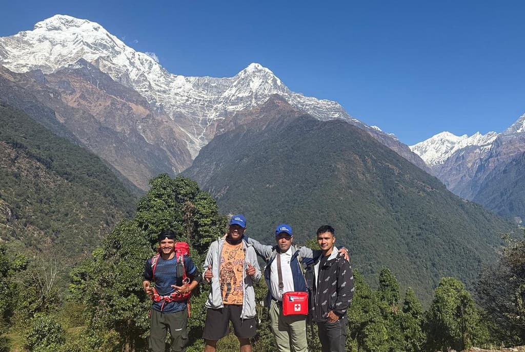 Trekkers During Annapurna Base Camp