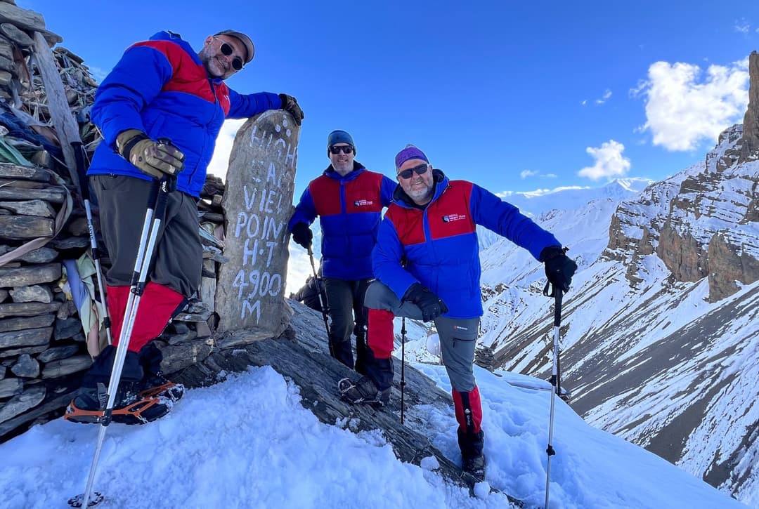 Trekkers at Thorong High Camp View Point