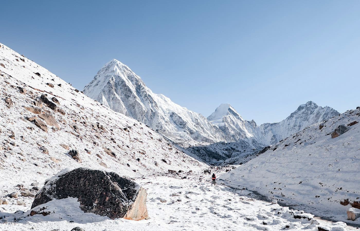 Way From Lobuche To Gorakshep