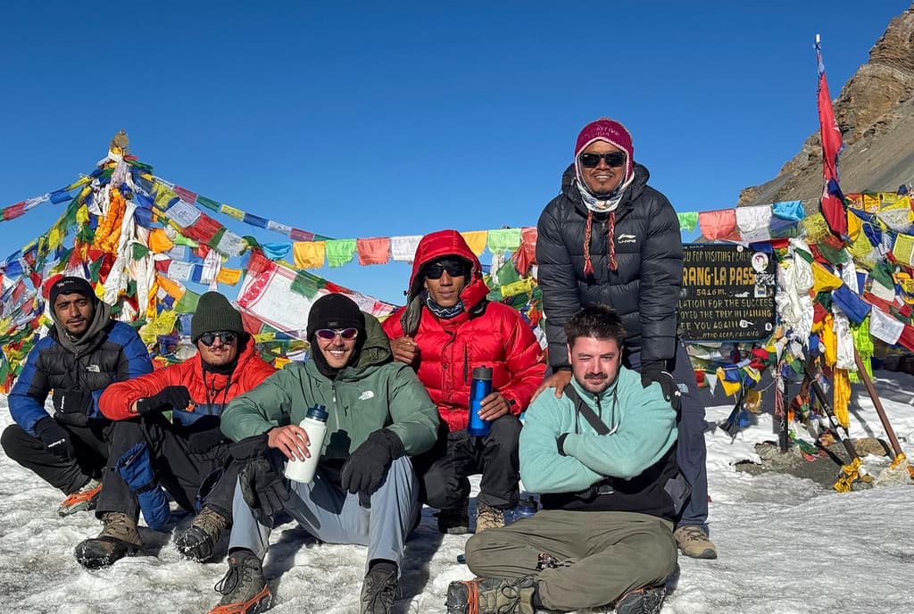 Trekkers At Thorong La Pass During ACT