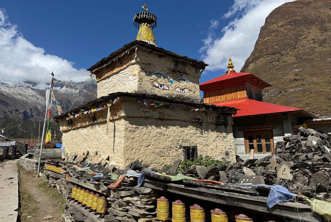 Beautiful Tibetian Style Monatery During Manaslu Circuit Trek