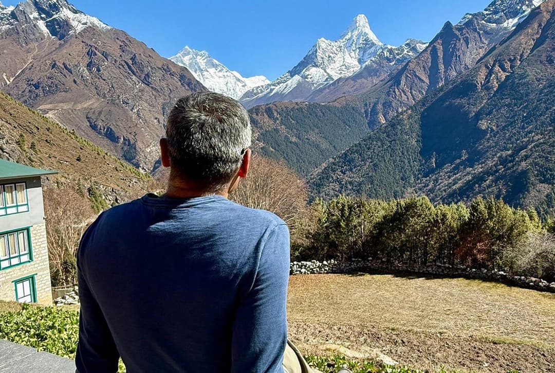 Enjoying The View Of Mountains