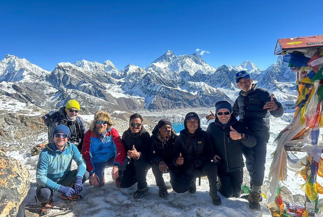 Trekkers Capturing Moment During Everest High Passes Trek