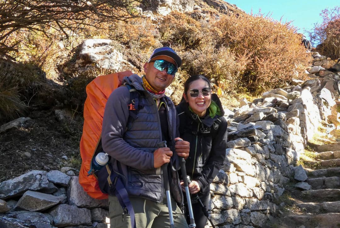 Trekkers Taking Photo On The Way To Everest Base Camp Trek