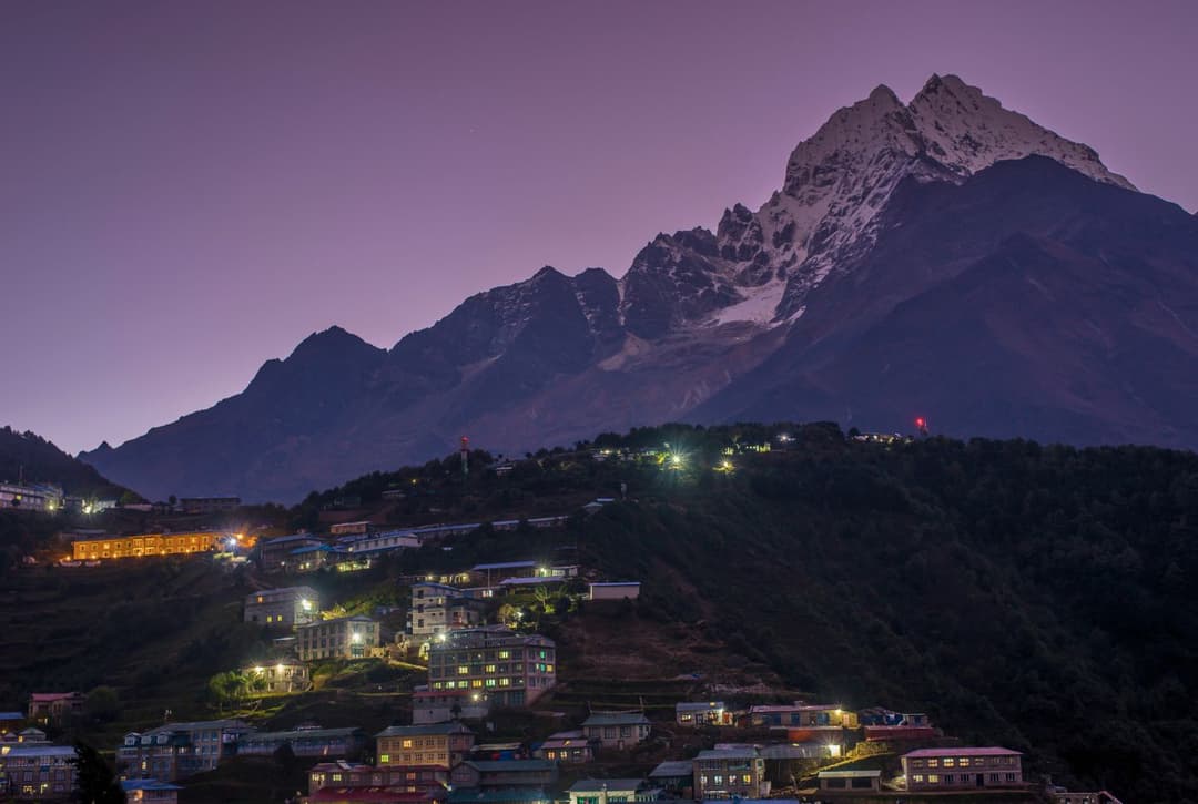 Namche valley at night