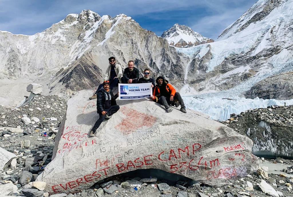 Everest Base Camp iconic stone