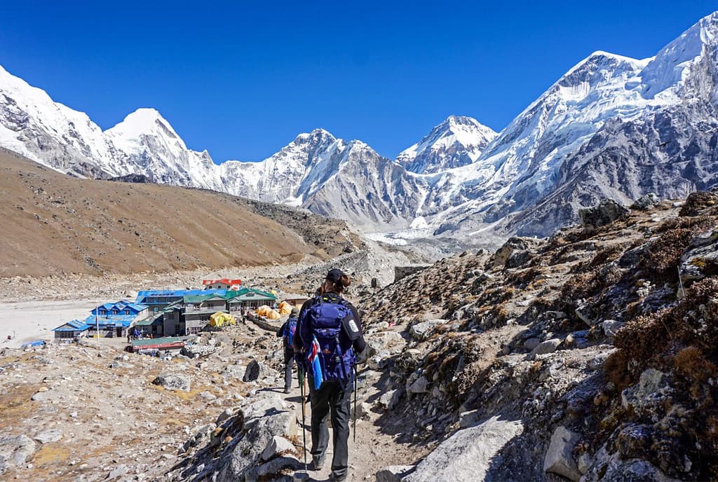 Gorakshep at background