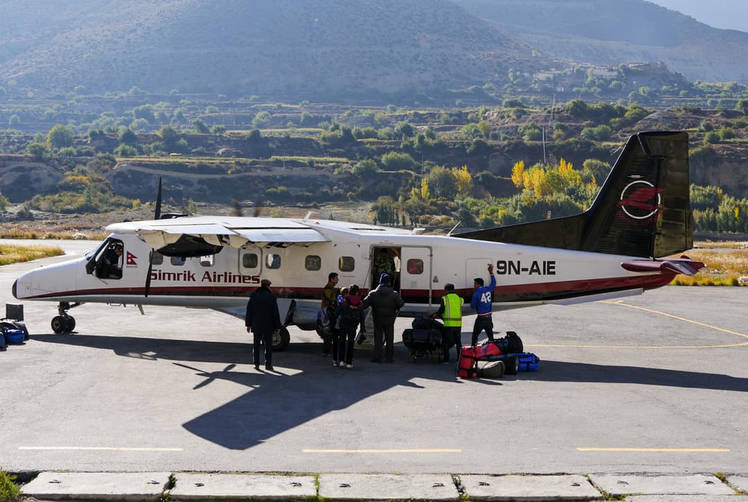 Jomsom Airport Runway And The Windy Kali Gandaki River Valley At The Start Of The Upper Mustang Trek