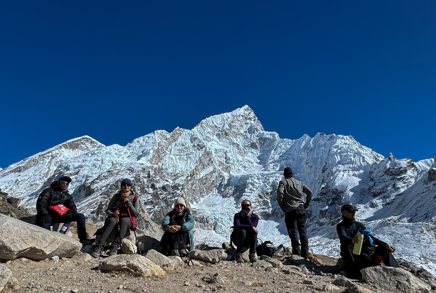 Trekkers resting at Everest Base Camp